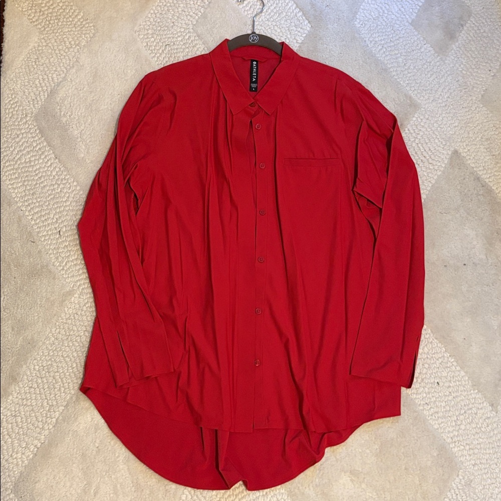 Athleta Urbanite button down (red) - Picture 2 of 5